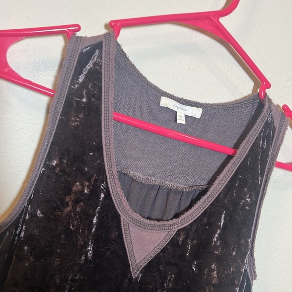 Anthropologie Mystree Crushed Velvet Velour Tank Top Blouse Small - Picture 2 of 4